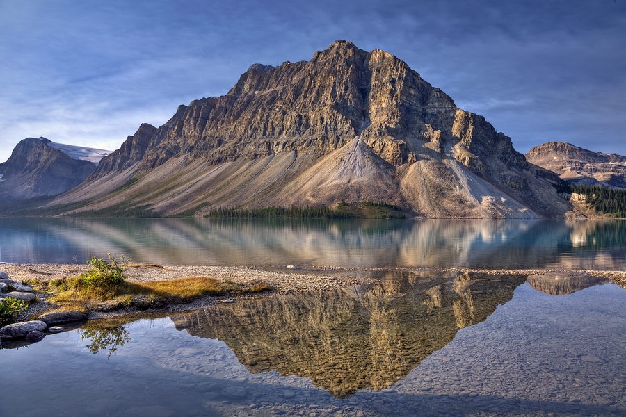 Sunrise Reflections\n\nCrowfoot Mountain At Bow Lake, Banff National Park, Alberta\n\n28 August, 2009