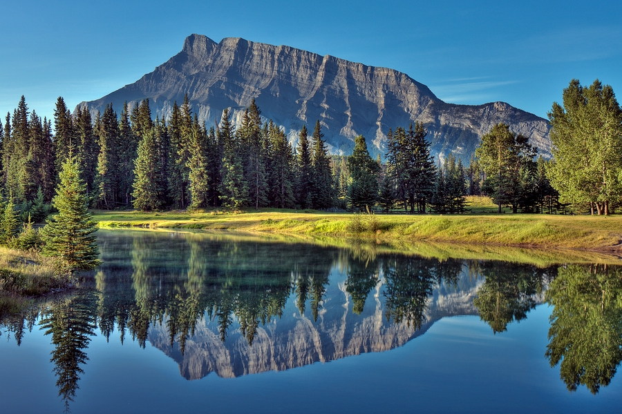 Mount Rundle Reflection\n\nCascade Ponds, Banff National Park, Alberta\n\n27 August, 2009